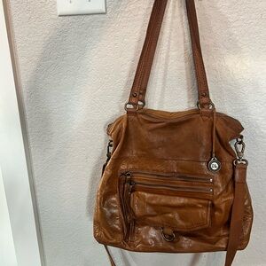 The Sak Tan Leather Shoulder Bag